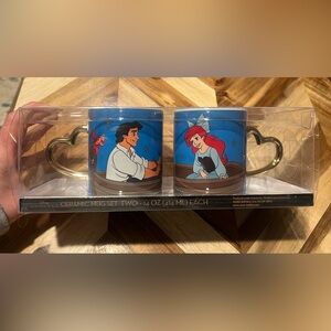 NEW Disney The Little Mermaid Ceramic Mug Set Ariel & Prince Eric Valentines